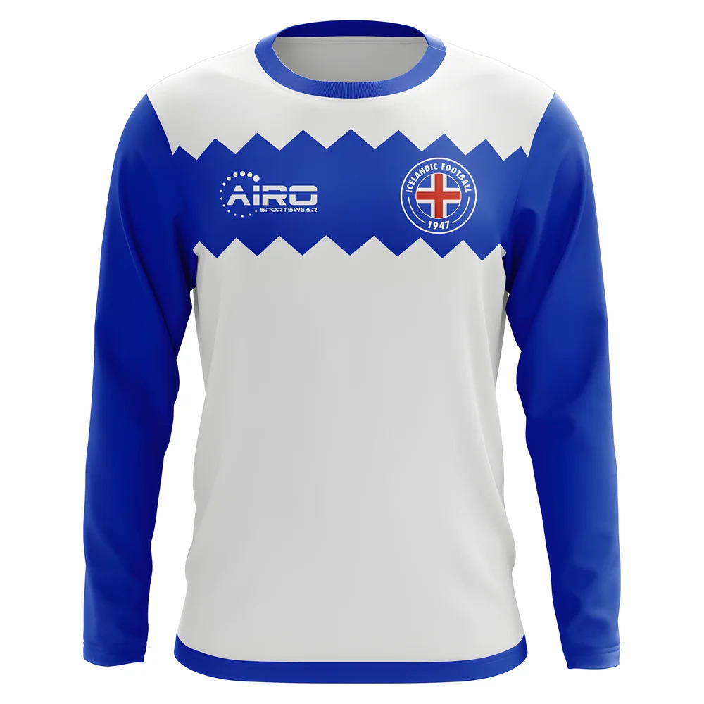 '25-'26 Iceland Long Sleeve Away Concept Football Shirt Polyester Made By: Airo Sportswear Men's White 5XL