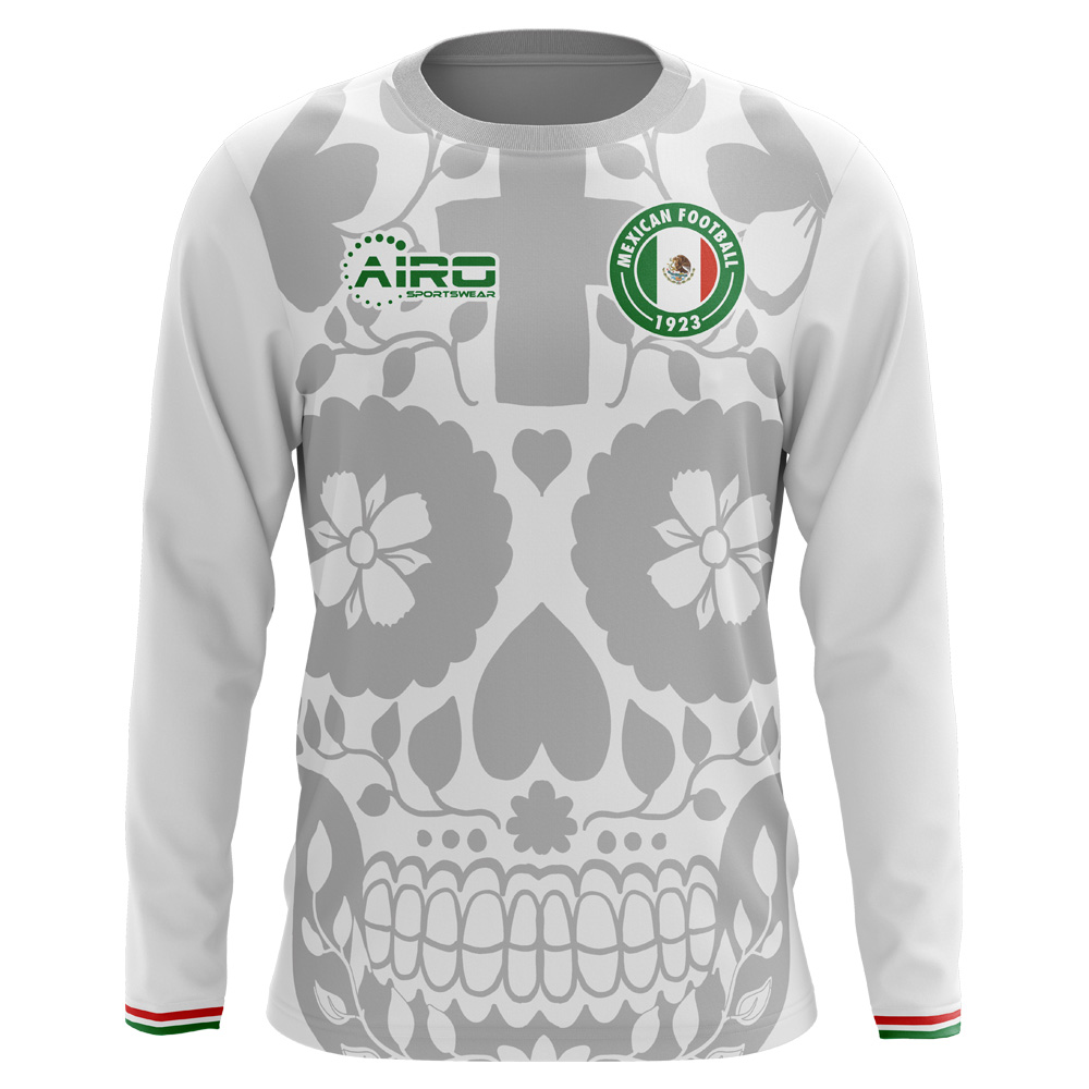 '25-'26 Mexico Long Sleeve Away Concept Football Shirt Polyester Made By: Airo Sportswear Men's White 4XL