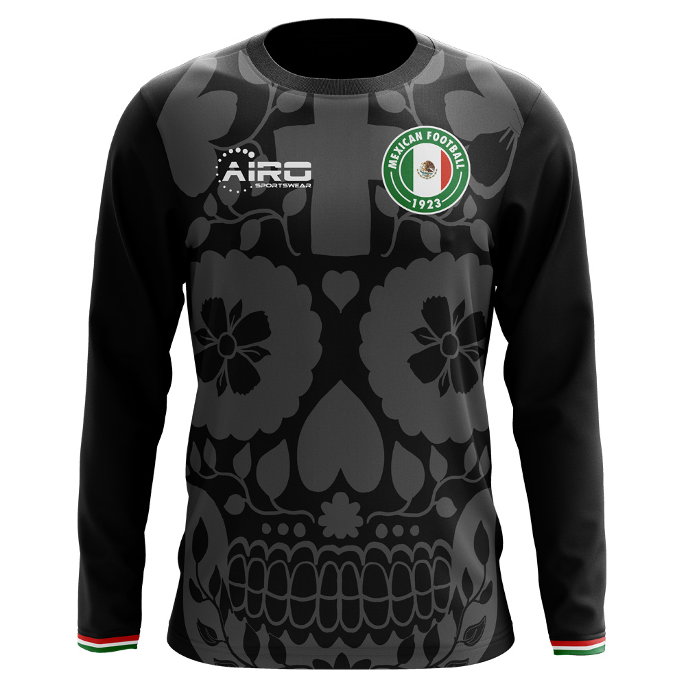 '25-'26 Mexico Long Sleeve Third Concept Football Shirt Polyester Made By: Airo Sportswear Men's Black 5XL