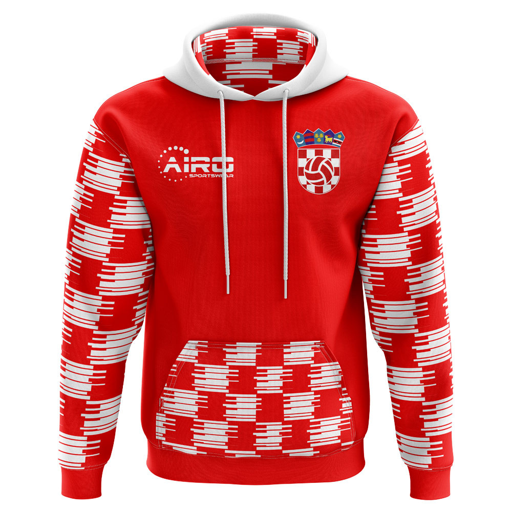 '25-'26 Croatia Home Concept Hoody Polyester Made By: Airo Sportswear Men's Red 5XL