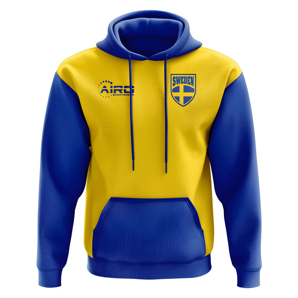 '25-'26 Sweden Home Concept Hoody Polyester Made By: Airo Sportswear Men's Yellow 4XL