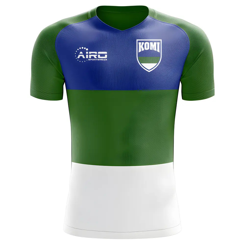 '25-'26 Komi Home Concept Football Shirt Polyester Russia Made By: Airo Sportswear Men's Blue 3XL
