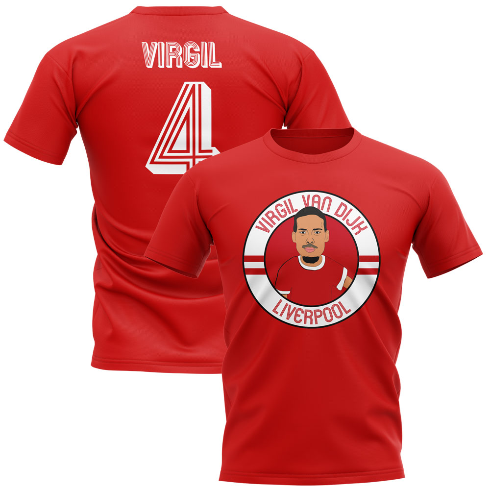 Click to view product details and reviews for Virgil Van Dijk Liverpool Illustration T Shirt Red.