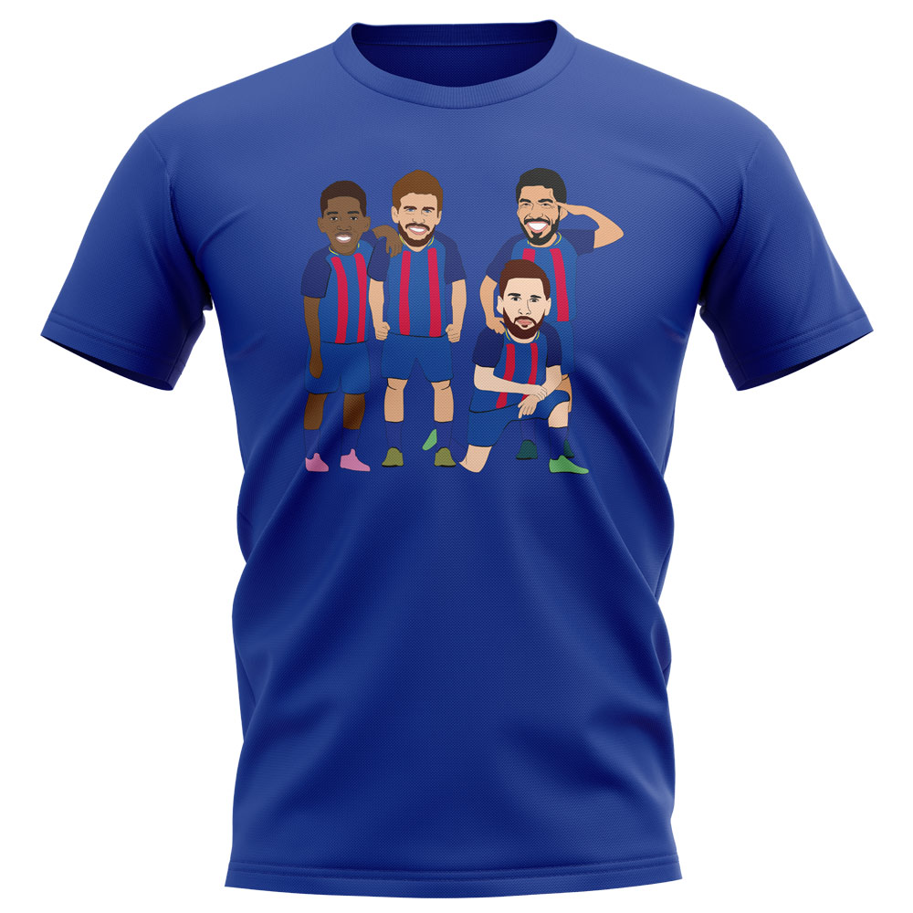 Click to view product details and reviews for Barcelona Players Illustration T Shirt Blue.