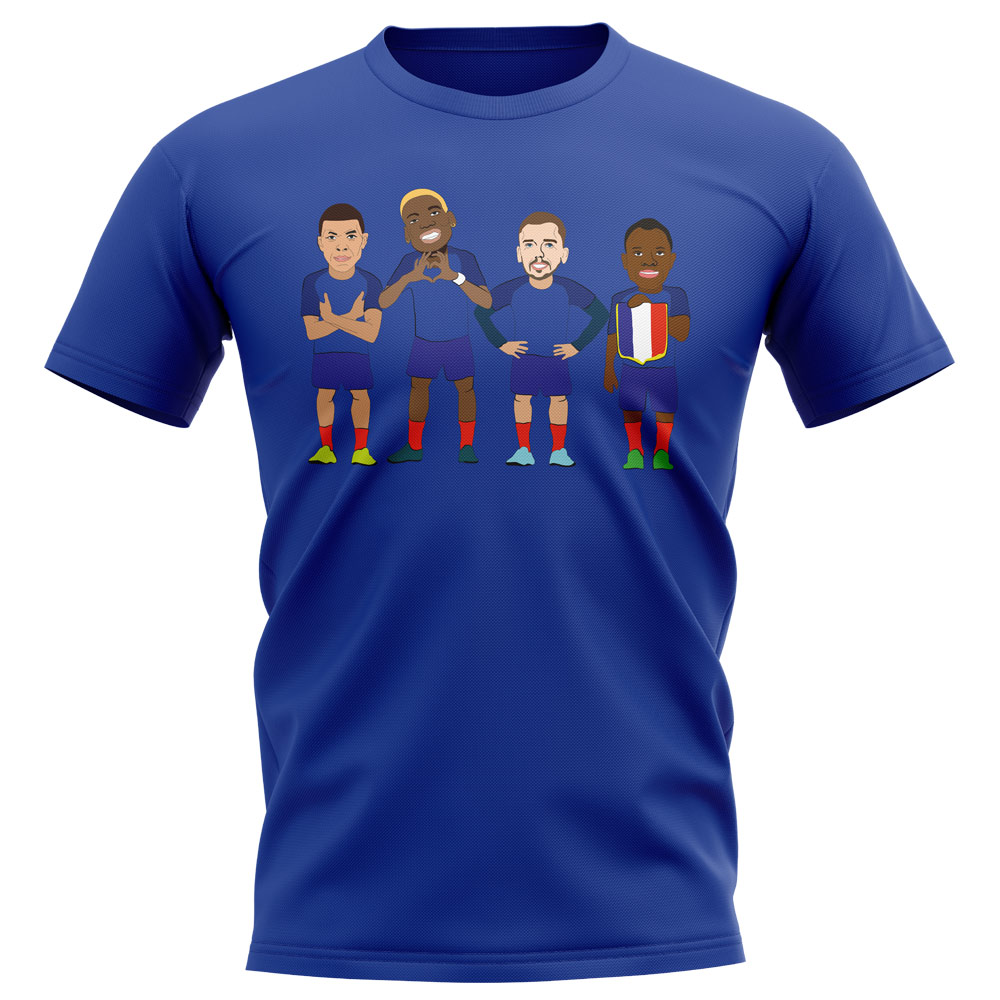 Click to view product details and reviews for France Players Illustration T Shirt Blue.
