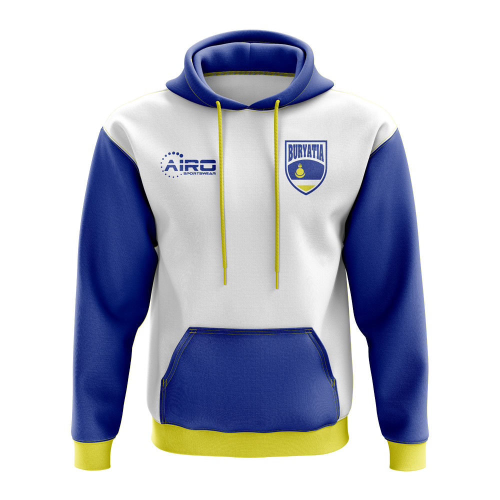 Buryatia Concept Country Football Hoody (White) Polyester Made By: Airo Sportswear Men's White 4XL