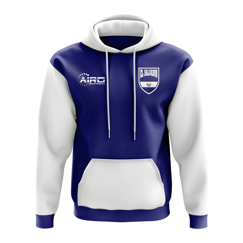 El Salvador Concept Country Football Hoody (Navy) Polyester Azerbaijan Made By: Airo Sportswear Men's Navy 3XL