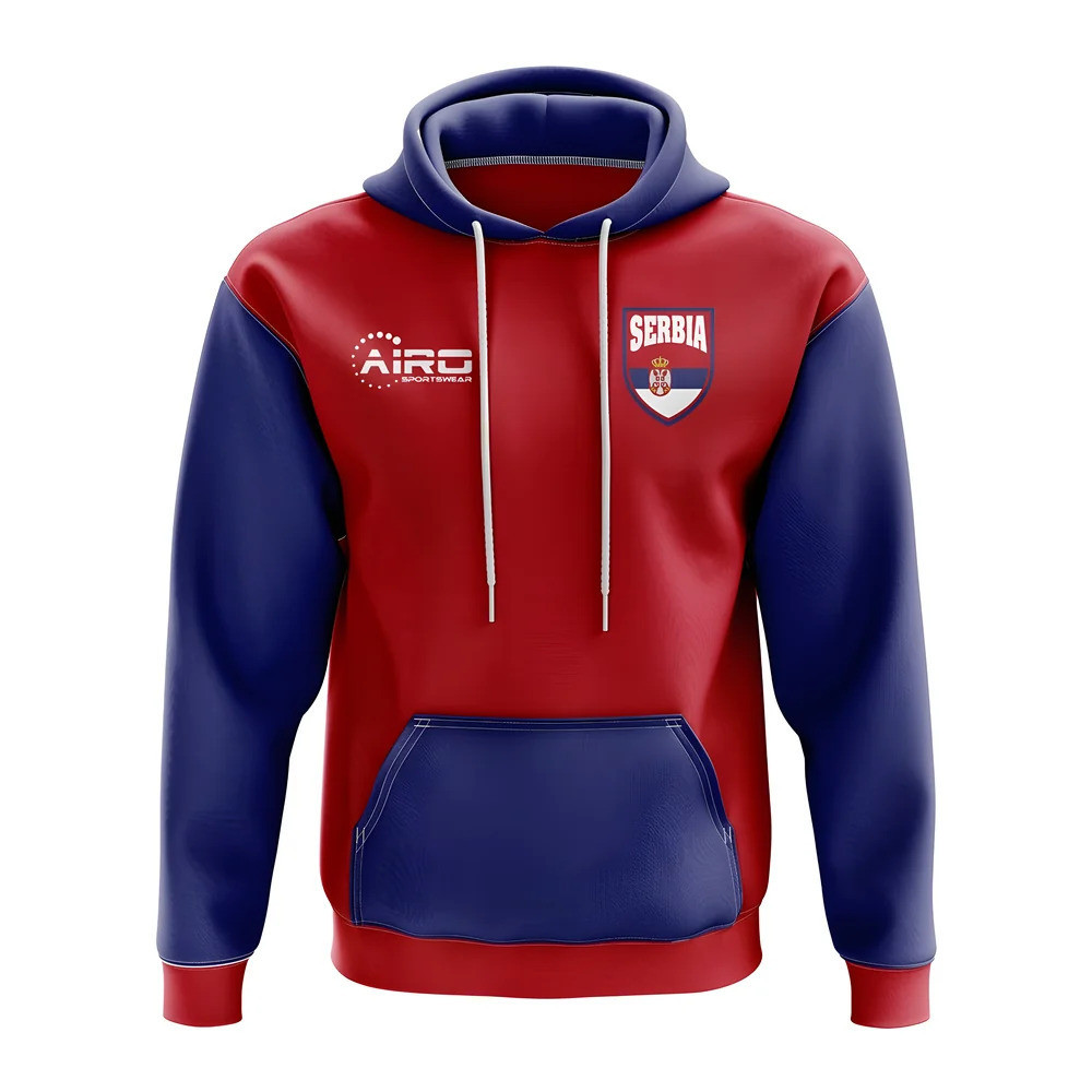 Serbia Concept Country Football Hoody (Red) Polyester Made By: Airo Sportswear Men's Red 4XL