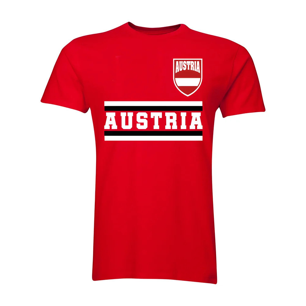 Austria Core Football Country T-Shirt (Red) Polyester Uksoccershop Men's Red Xxl