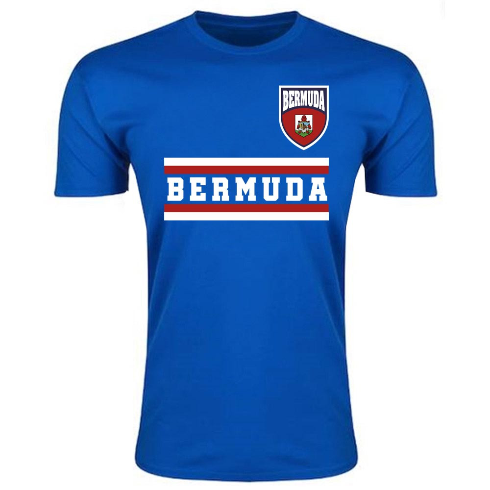 Bermuda Core Football Country T-Shirt (Blue) Polyester Uksoccershop Men's Blue Small