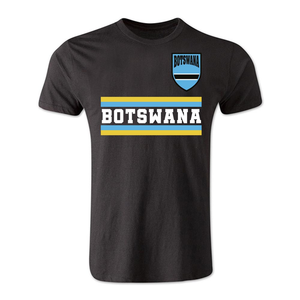 Botswana Core Football Country T-Shirt (Black) Polyester Uksoccershop Men's Black Small