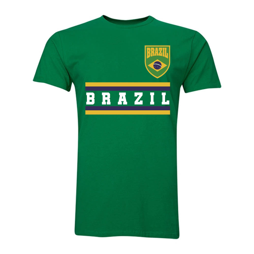 Brazil Core Football Country T-Shirt (Green) Polyester Uksoccershop Men's Green Medium