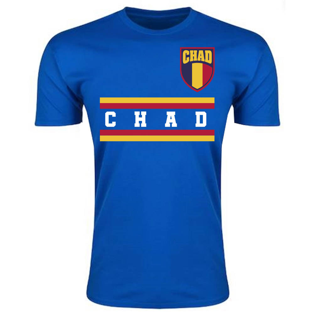 Chad Core Football Country T-Shirt (Blue) Polyester Uksoccershop Men's Blue Xxl