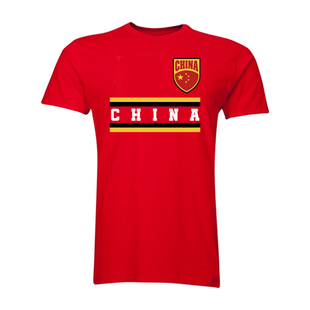 China Core Football Country T-Shirt (Red) Polyester Uksoccershop Men's Red Extra Large