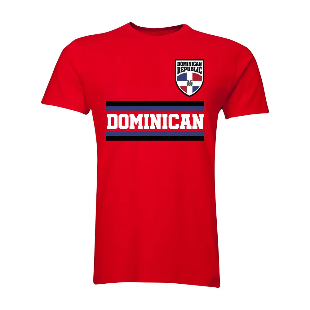 Dominican Core Football Country T-Shirt (Red) Polyester Cook Islands Uksoccershop Men's Red Large