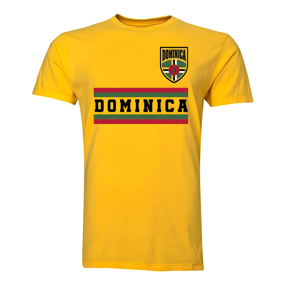 Dominica Core Football Country T-Shirt (Yellow) Polyester Cook Islands Uksoccershop Men's Yellow Xxl