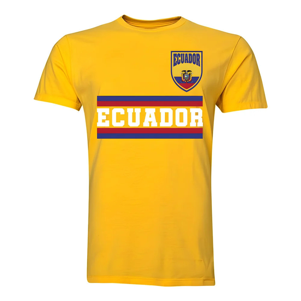 Ecuador Core Football Country T-Shirt (Yellow) Polyester Uksoccershop Men's Yellow Extra Large