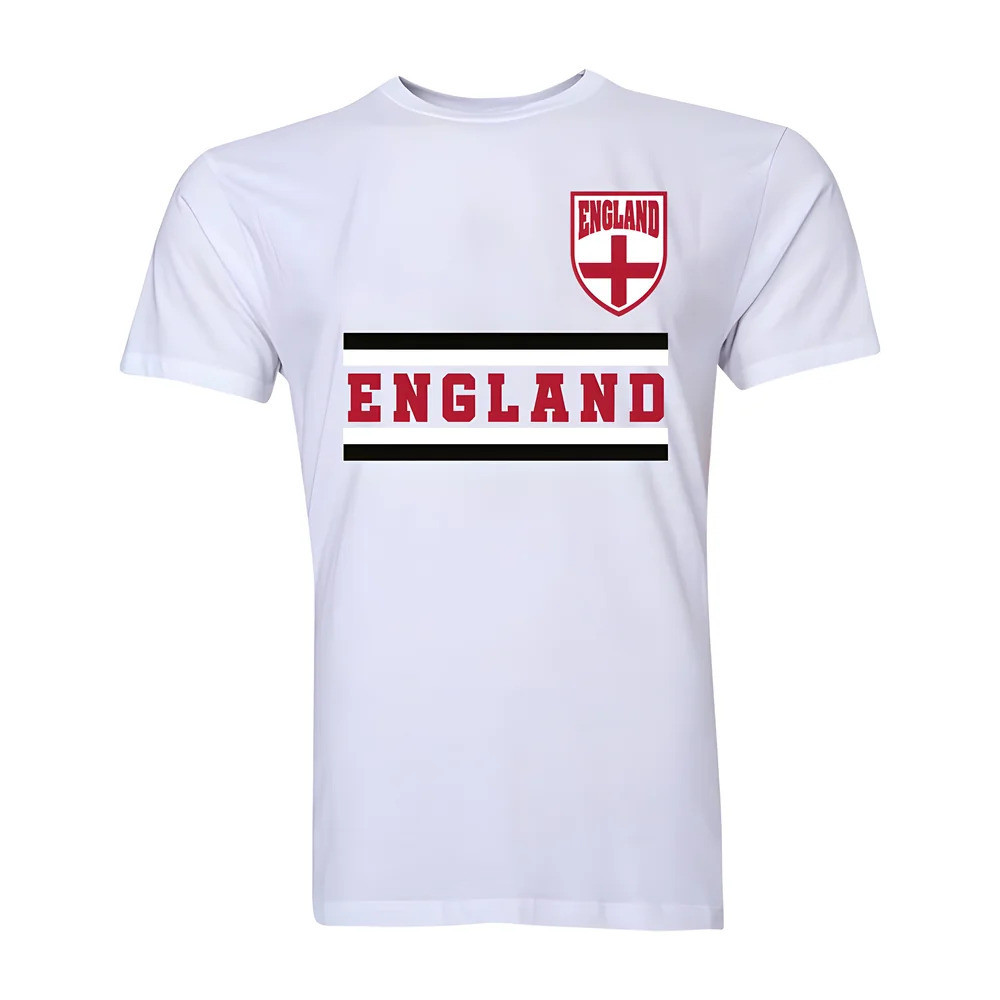 England Core Football Country T-Shirt (White) Polyester Uksoccershop Men's White Small