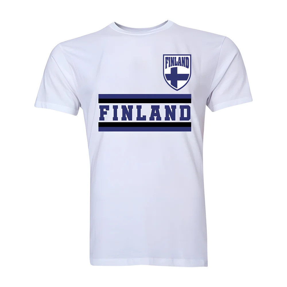 Finland Core Football Country T-Shirt (White) Polyester Uksoccershop Men's White Medium