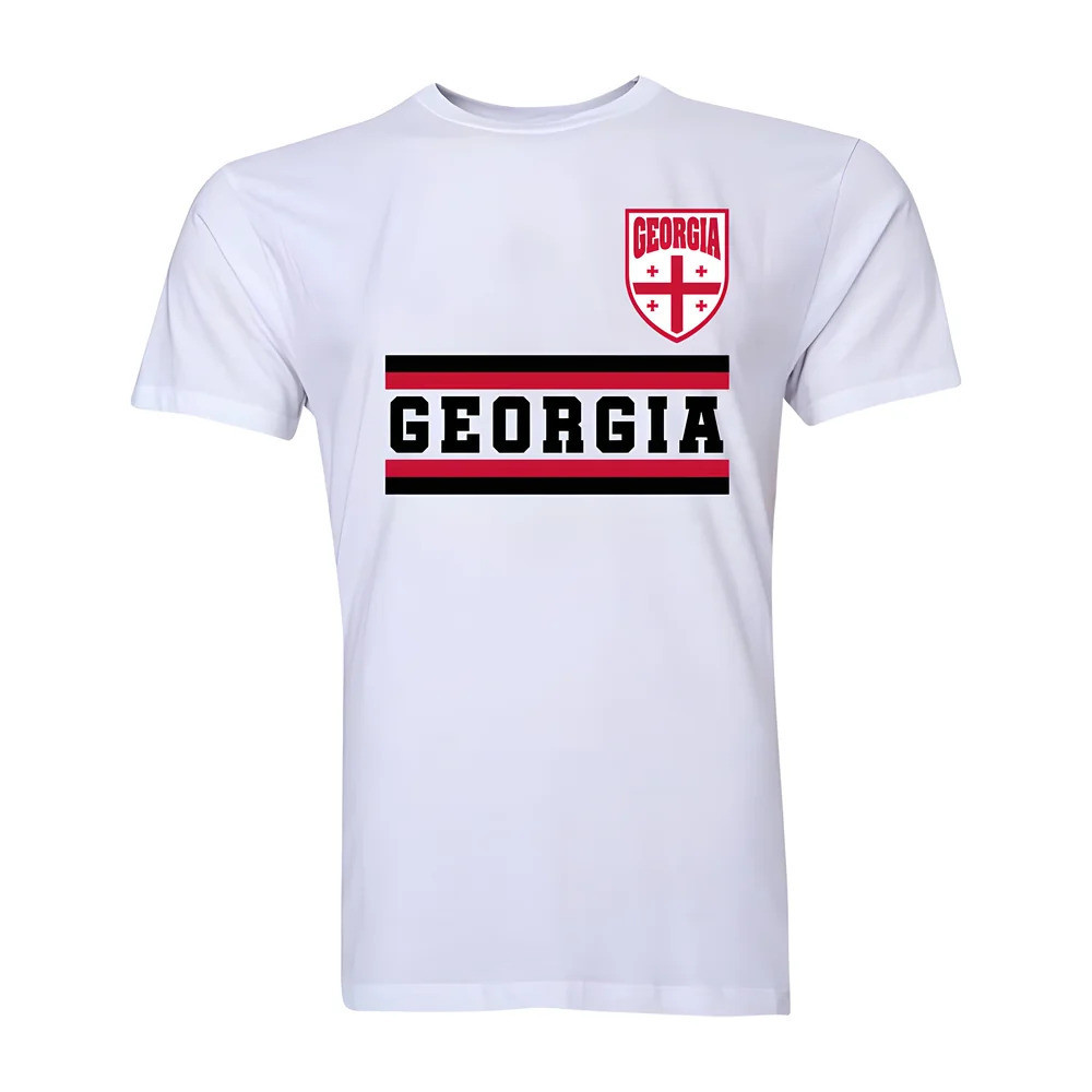 Georgia Core Football Country T-Shirt (White) Polyester Uksoccershop Men's White Extra Large