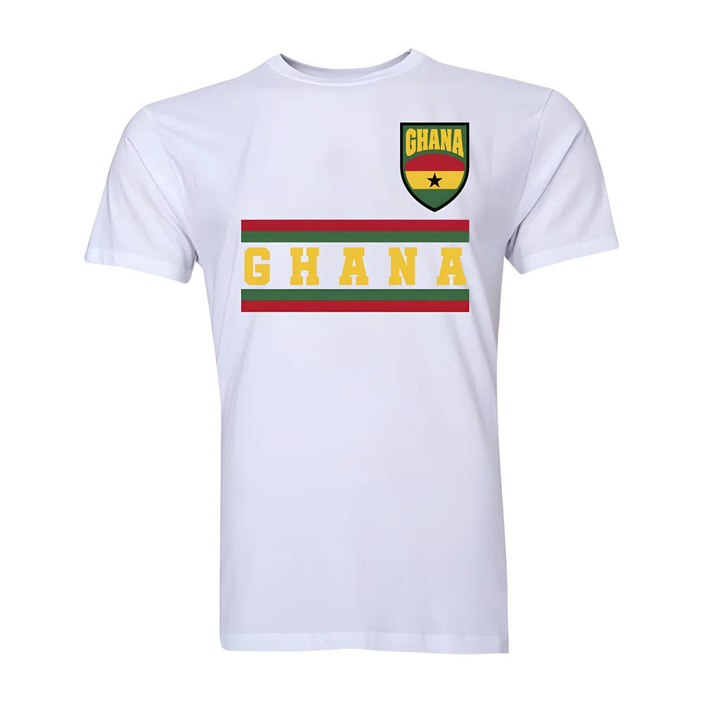 Ghana Core Football Country T-Shirt (White) Polyester Uksoccershop Men's White Extra Large