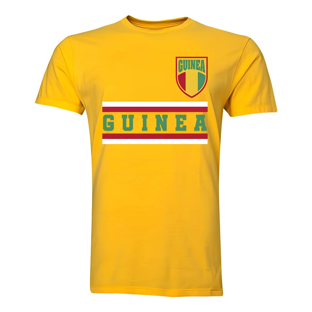 Guinea Core Football Country T-Shirt (Yellow) Polyester Uksoccershop Men's Yellow Large