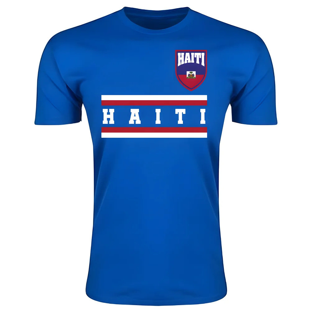 Haiti Core Football Country T-Shirt (Blue) Polyester Uksoccershop Men's Blue Xxl