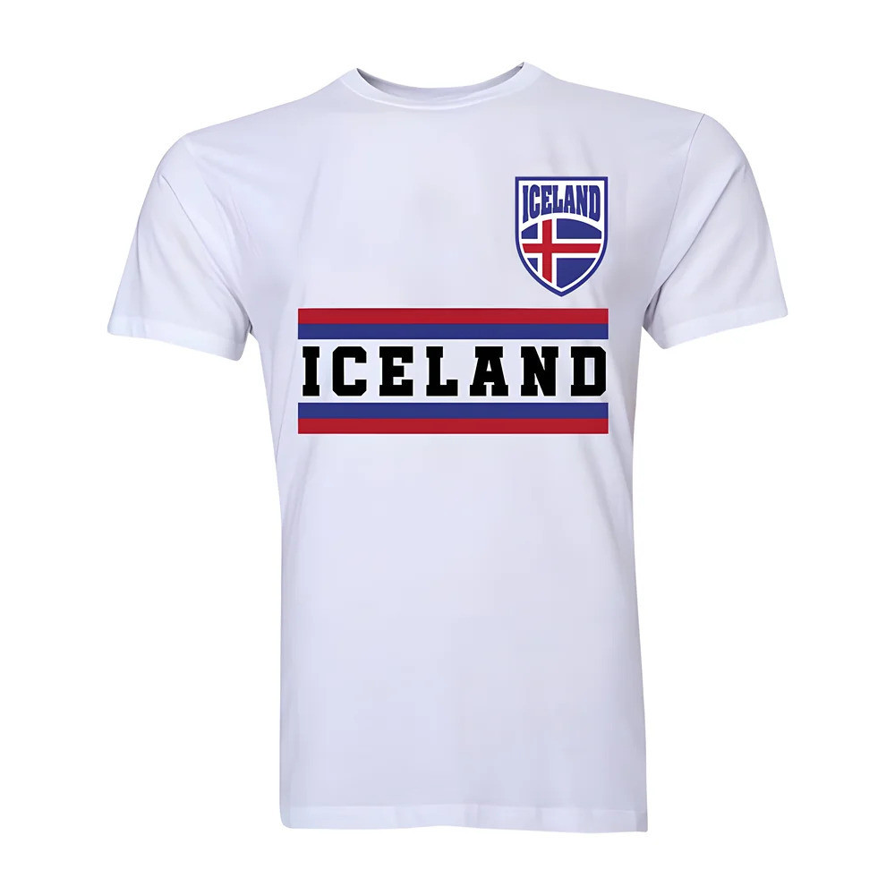 Iceland Core Football Country T-Shirt (White) Polyester Uksoccershop Men's White Xxl