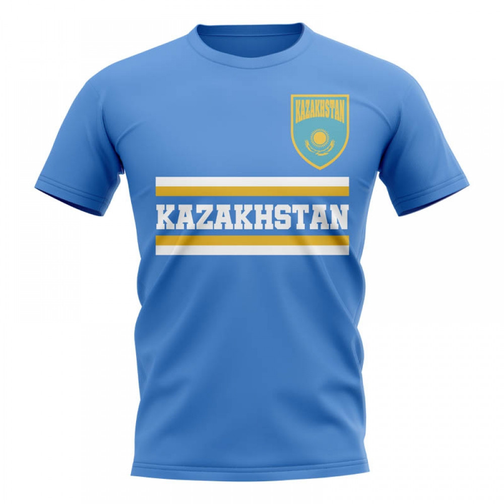 Kazakhstan Core Football Country T-Shirt (Blue) Polyester Cook Islands Uksoccershop Men's Blue Large