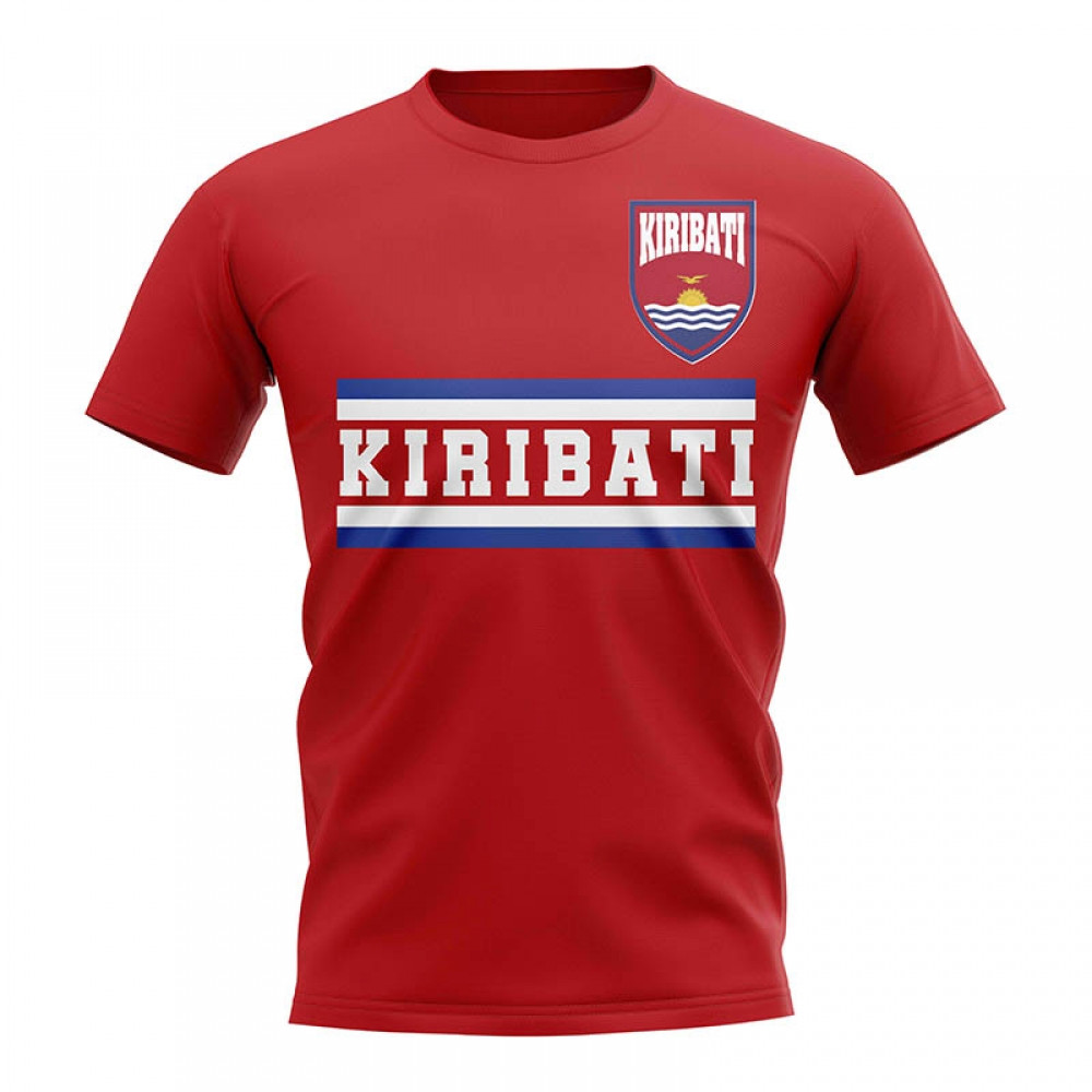 Kiribati Core Football Country T-Shirt (Red) Polyester Cook Islands Uksoccershop Men's Red Medium