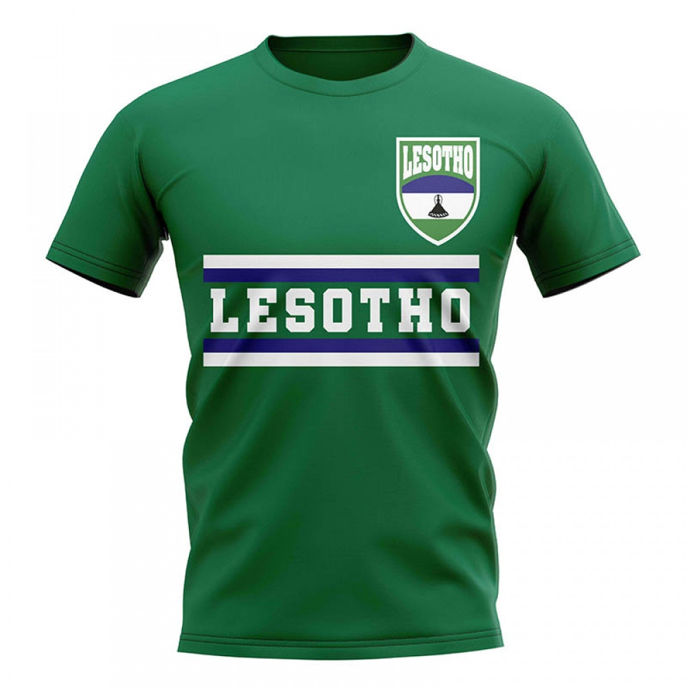 Lesotho Core Football Country T-Shirt (Green) Polyester Cook Islands Uksoccershop Men's Green Medium