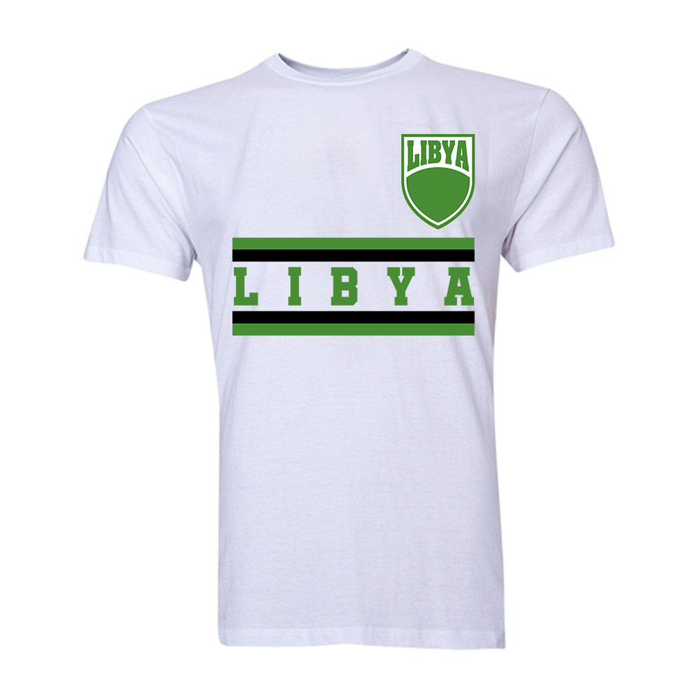 Libya Core Football Country T-Shirt (White) Polyester Cook Islands Uksoccershop Men's White Large