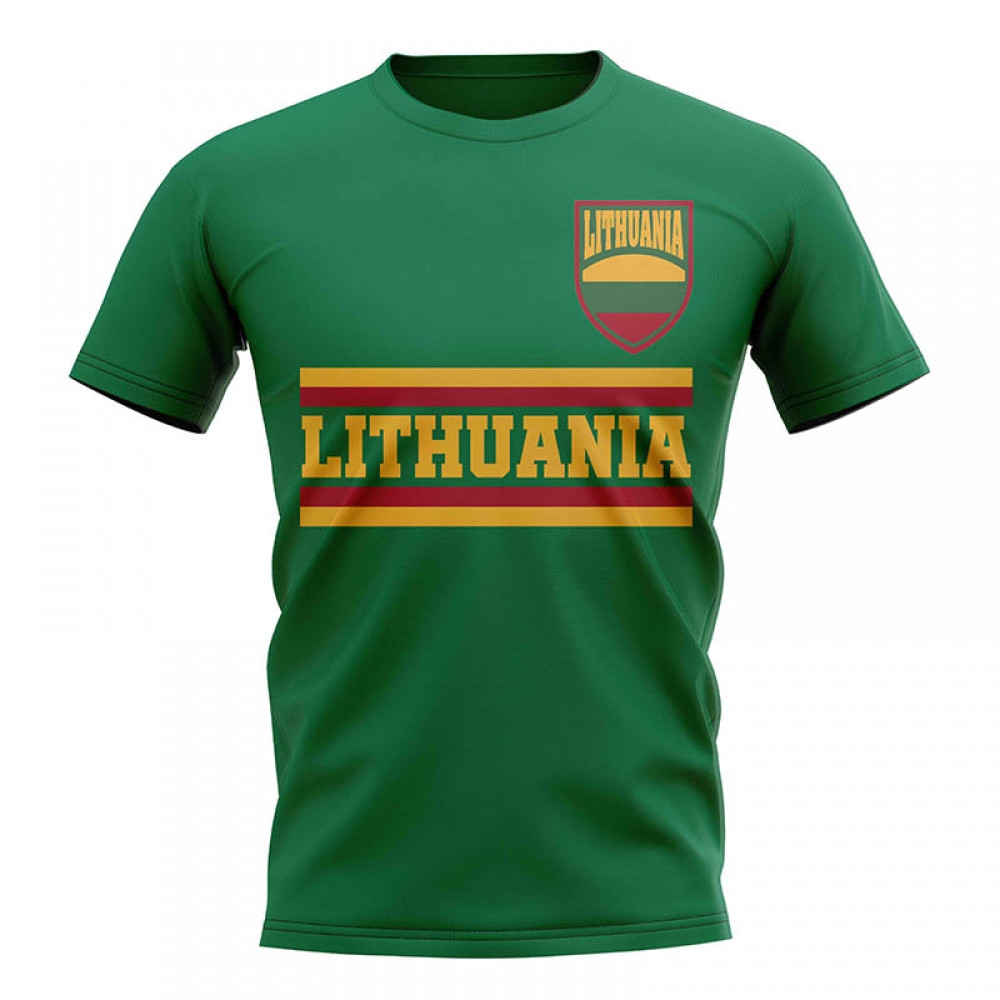Lithuania Core Football Country T-Shirt (Green) Polyester Cook Islands Uksoccershop Men's Green Medium