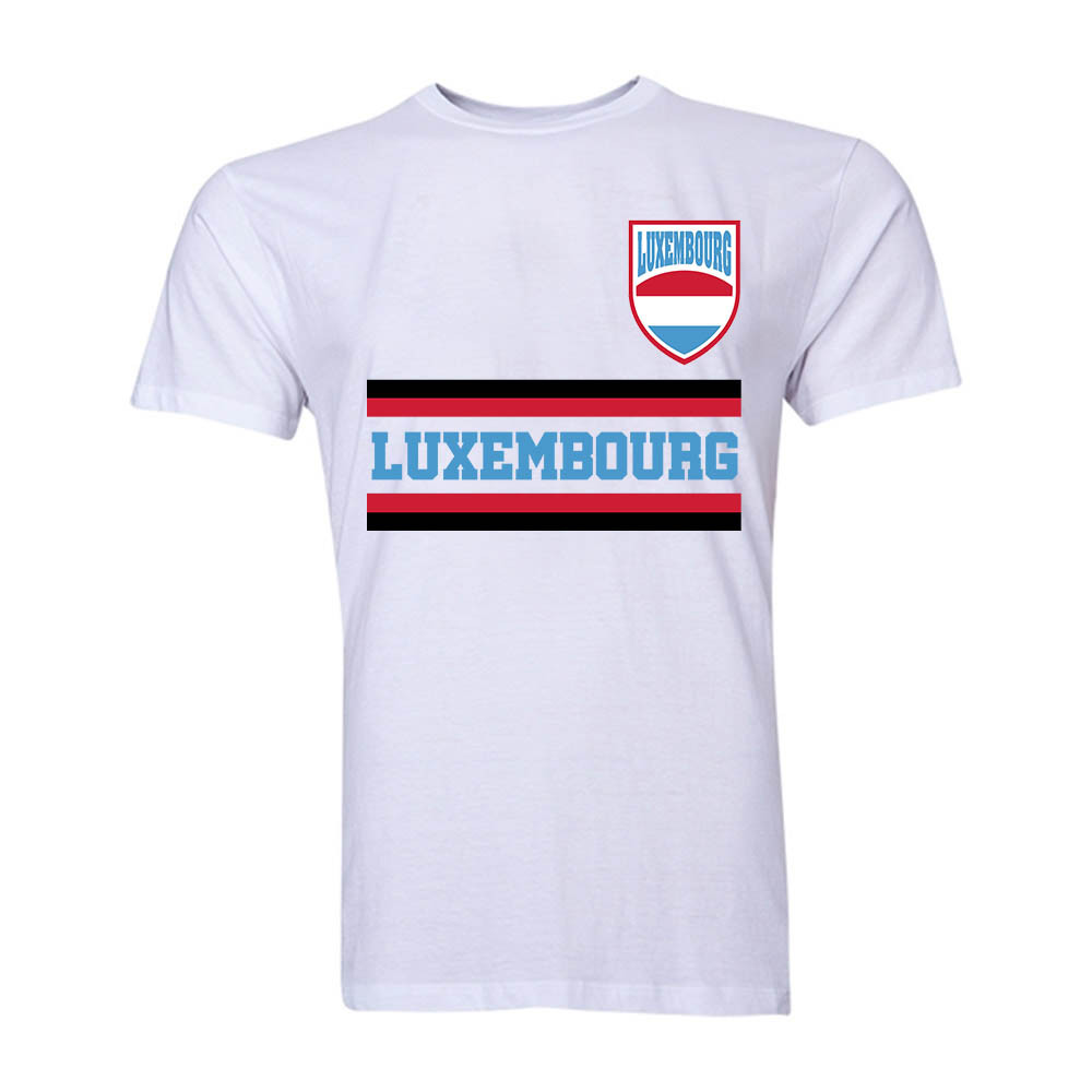 Luxembourg Core Football Country T-Shirt (White) Polyester Uksoccershop Men's White Medium