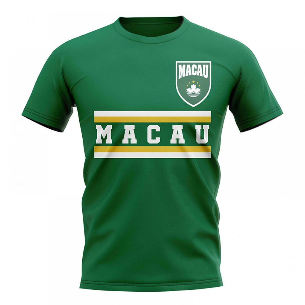 Macau Core Football Country T-Shirt (Green) Polyester Cook Islands Uksoccershop Men's Green Xxl