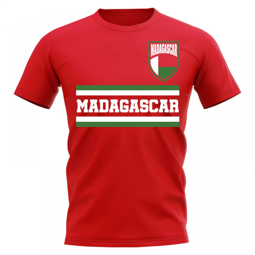 Madagascar Core Football Country T-Shirt (Red) Polyester Cook Islands Uksoccershop Men's Red Extra Small