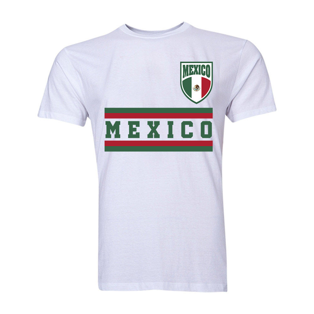 Mexico Core Football Country T-Shirt (White) Polyester Uksoccershop Men's White Extra Small