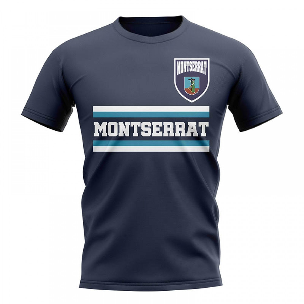 Montserrat Core Football Country T-Shirt (Navy) Polyester Cook Islands Uksoccershop Men's Navy Medium