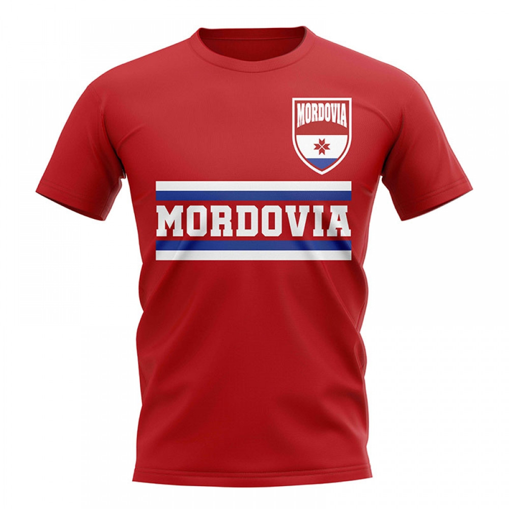 Mordovia Core Football Country T-Shirt (Red) Polyester Cook Islands Uksoccershop Men's Red Medium