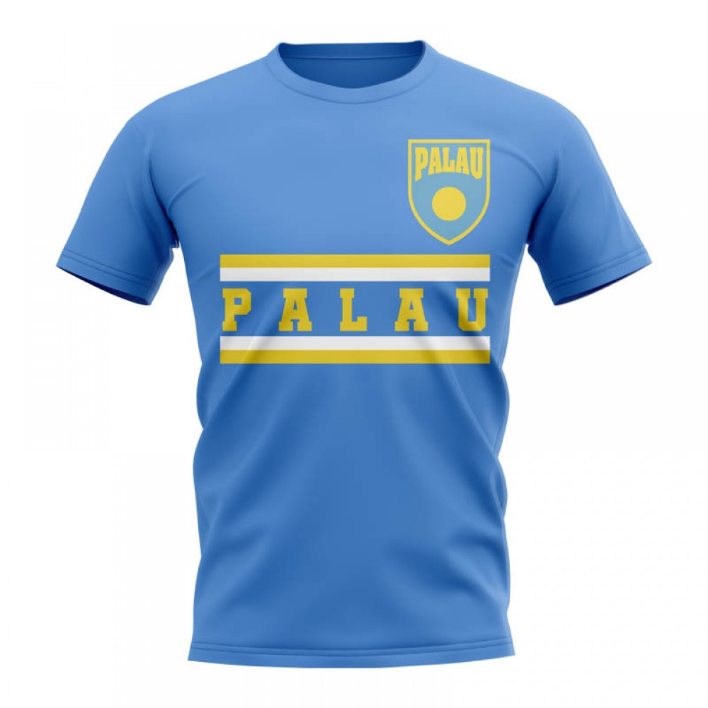 Palau Core Football Country T-Shirt (Sky) Polyester Cook Islands Uksoccershop Men's Sky Blue Xxl