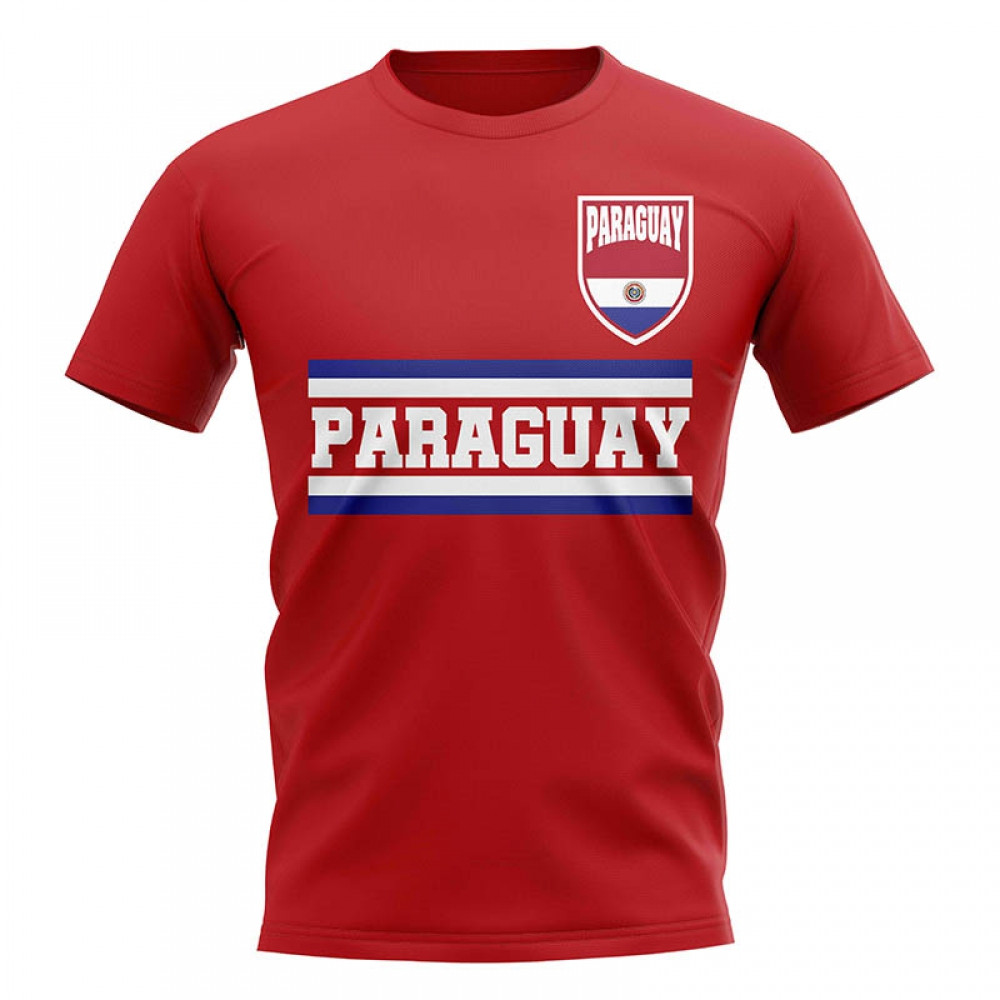 Paraguay Core Football Country T-Shirt (Red) Polyester Uksoccershop Men's Red Extra Large