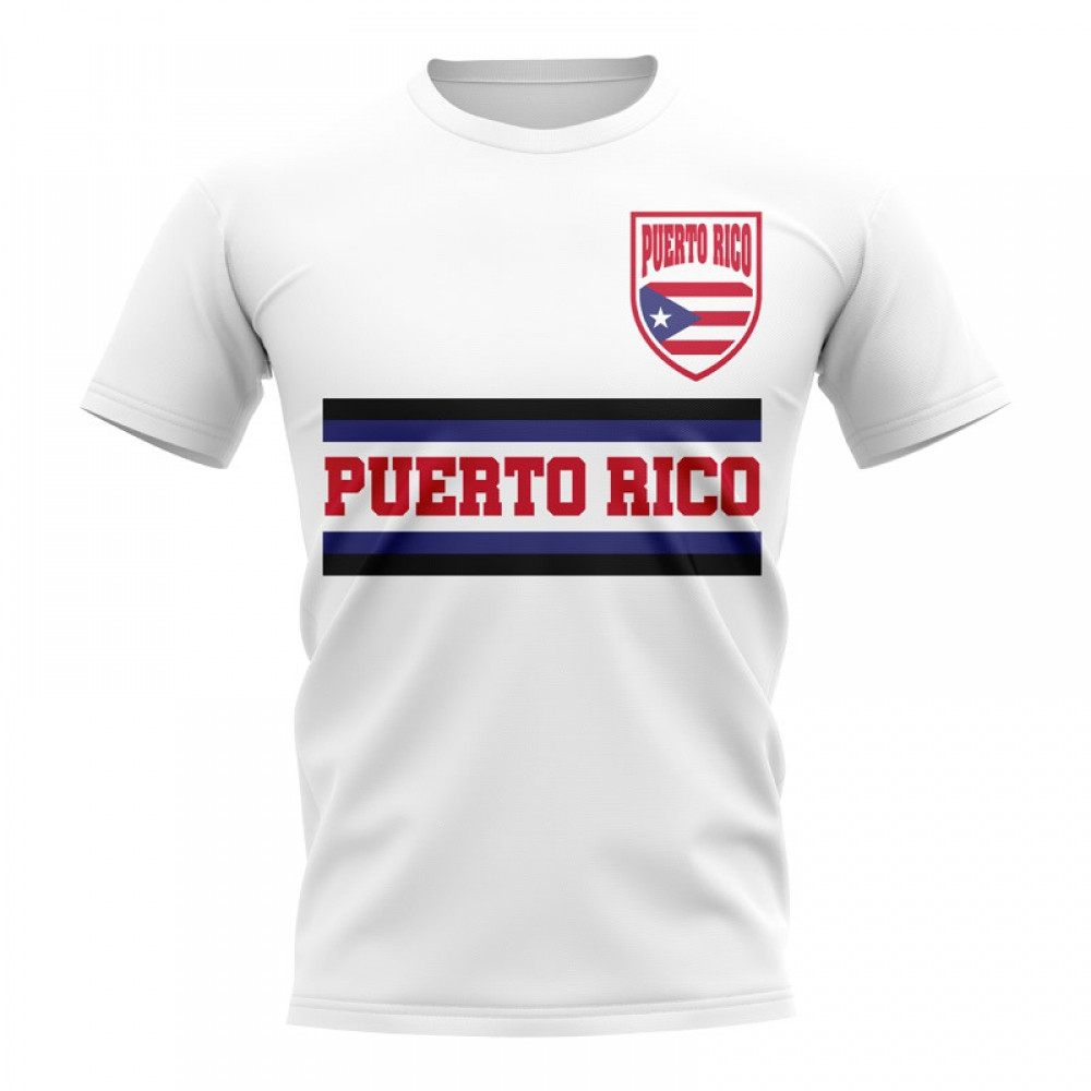 Puerto Rico Core Football Country T-Shirt (White) Polyester Cook Islands Uksoccershop Men's White Medium