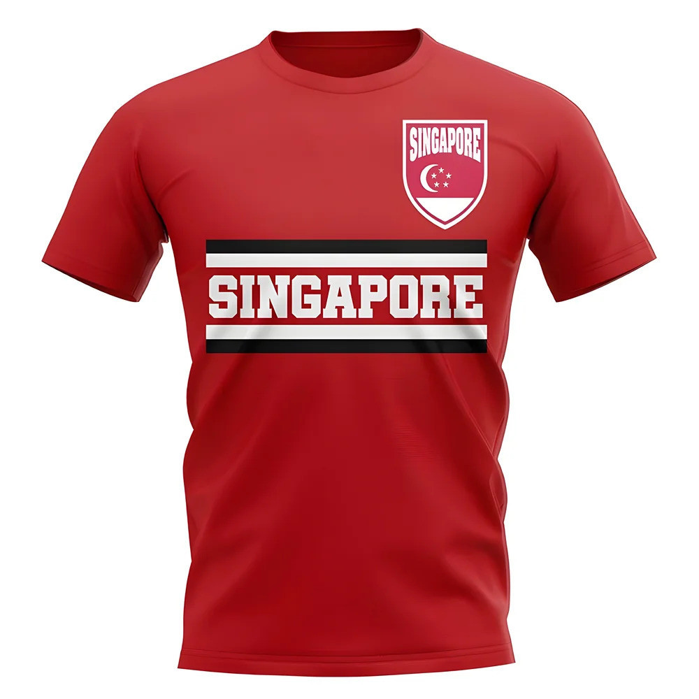 Singapore Core Football Country T-Shirt (Red) Polyester Uksoccershop Men's Red Medium