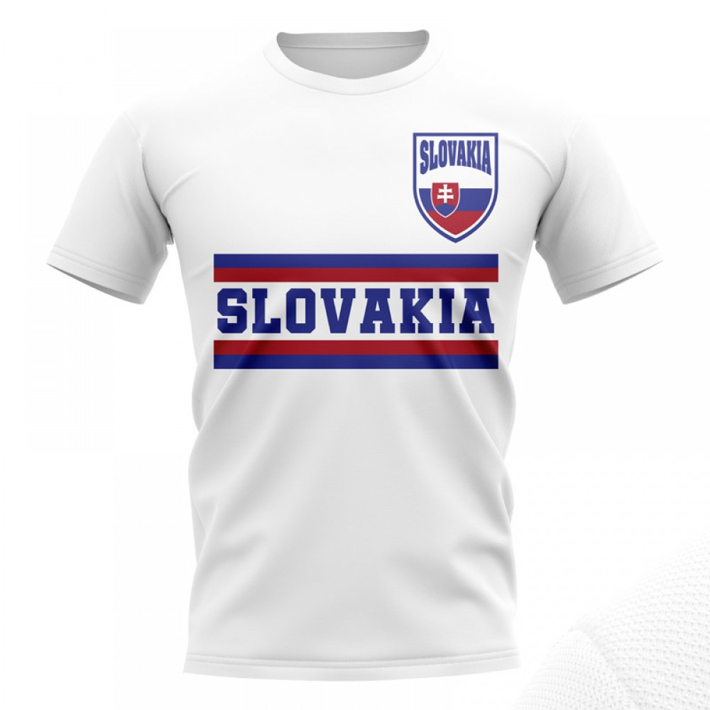 Slovakia Core Football Country T-Shirt (White) Polyester Uksoccershop Men's White Medium