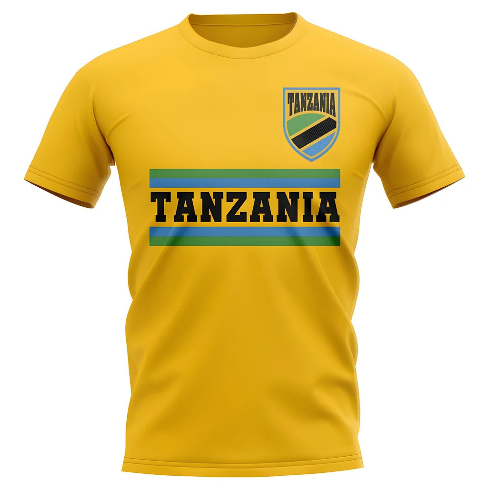 Tanzania Core Football Country T-Shirt (Yellow) Polyester Cook Islands Uksoccershop Men's Yellow Medium