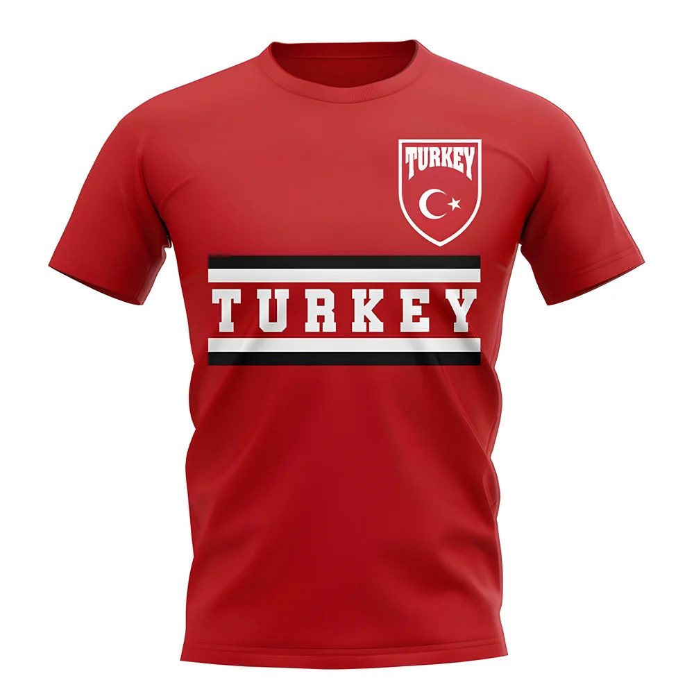 Turkey Core Football Country T-Shirt (Red) Polyester Uksoccershop Men's Red Xxl