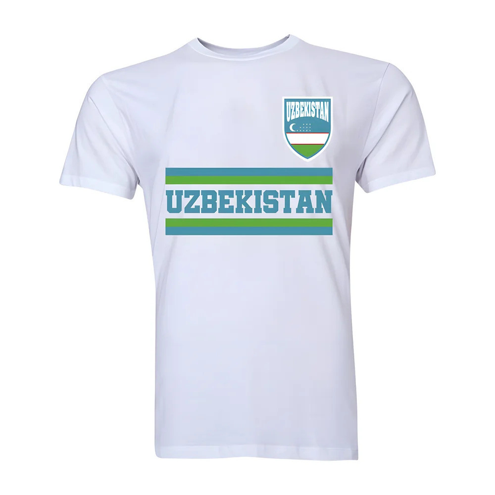 Uzbekistan Core Football Country T-Shirt (White) Polyester Cook Islands Uksoccershop Men's White Extra Large