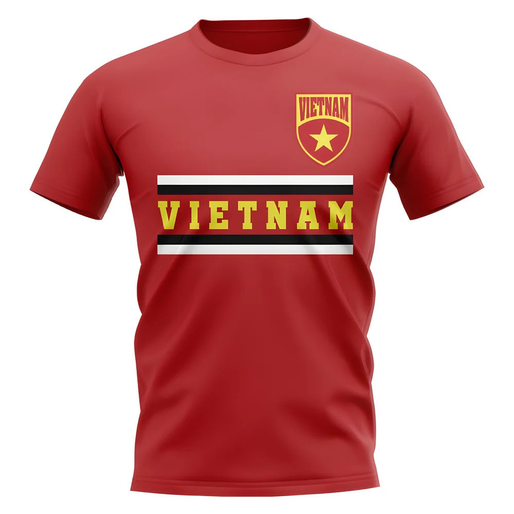 Vietnam Core Football Country T-Shirt (Red) Polyester Uksoccershop Men's Red Extra Small