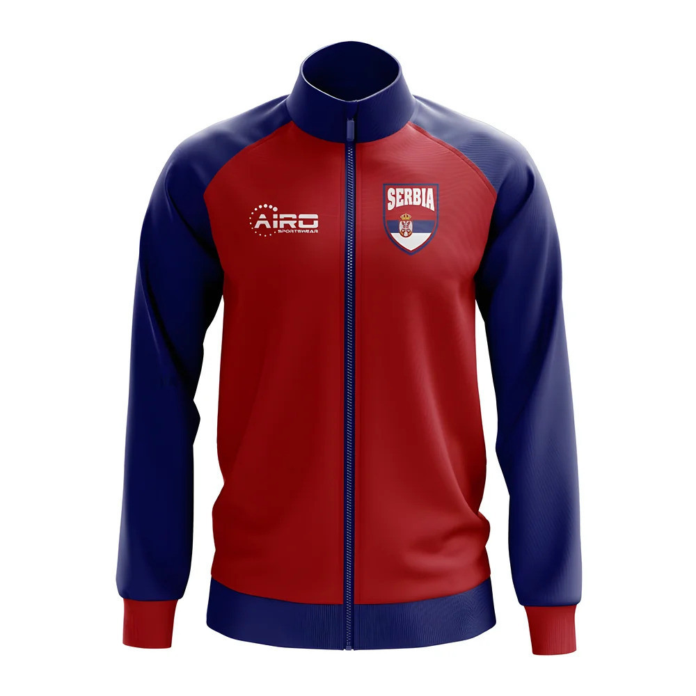 Serbia Concept Football Track Jacket (Red) Polyester Made By: Airo Sportswear Men's Red 3XL