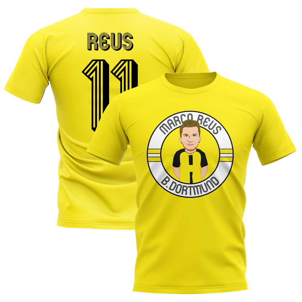 Click to view product details and reviews for Marco Reus Borussia Dortmund Illustration T Shirt Yellow.